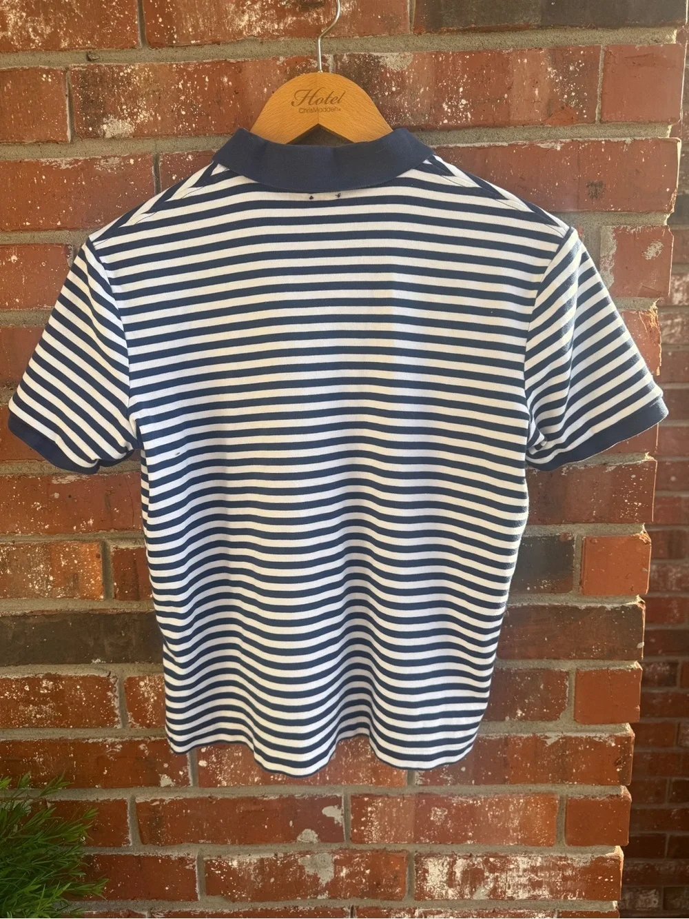 Ralph Lauren Navy & White Striped Polo Shirt